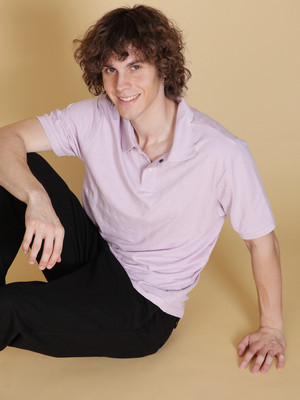 V-MART Solid Men Polo Neck Purple T-Shirt