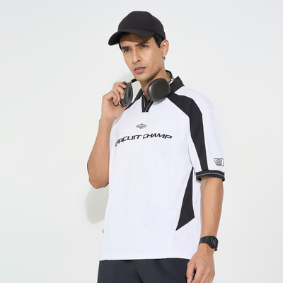 Ajile By Pantaloons Solid Men Round Neck White T-Shirt