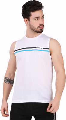 VECTOR X Solid Men Round Neck White T-Shirt