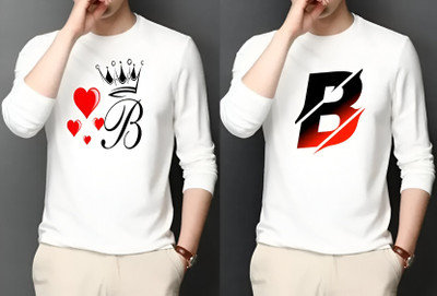 FESHTEVAL Graphic Print Men Round Neck White T-Shirt