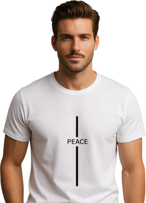 Attirea Printed Men Round Neck White T-Shirt