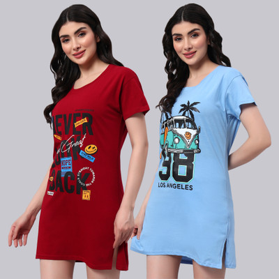 ZEPPI Printed Women Round Neck Multicolor T-Shirt