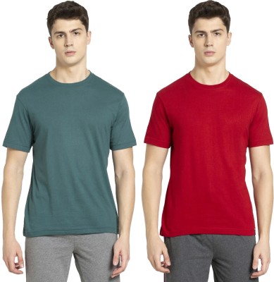 JOCKEY Solid Men Round Neck Green, Red T-Shirt