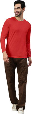 FTX Solid Men Round Neck Red T-Shirt