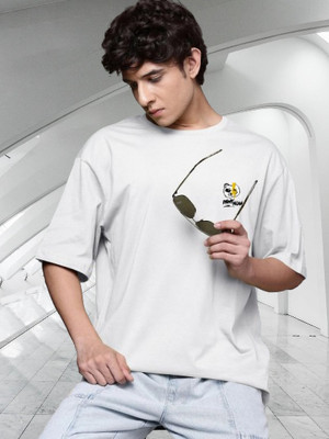 Dark Drive Printed Men Round Neck White T-Shirt