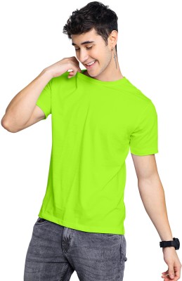 FTX Solid Men Round Neck Light Green T-Shirt