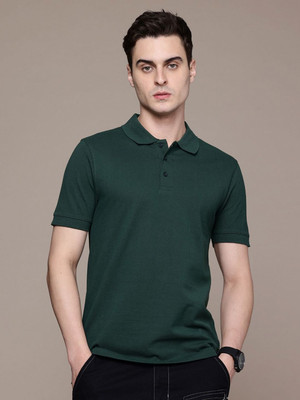 Moda Rapido Printed Men Polo Neck Green T-Shirt