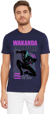 MARVEL By Metronaut Graphic Print Men Round Neck Blue T-Shirt