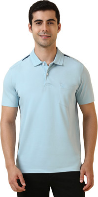 Allen Solly Solid Men Polo Neck Light Blue T-Shirt