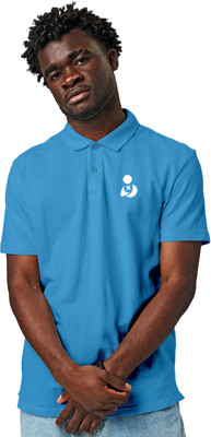 Fighterhero Printed Men Polo Neck Blue T-Shirt
