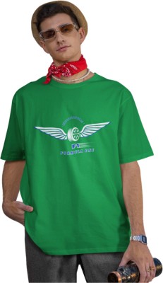 Broke Memers Printed Men Round Neck Green T-Shirt