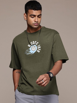 R.Code by The Roadster Life Co. Graphic Print Men Round Neck Green T-Shirt