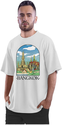KRYONIX Printed Men Round Neck White T-Shirt