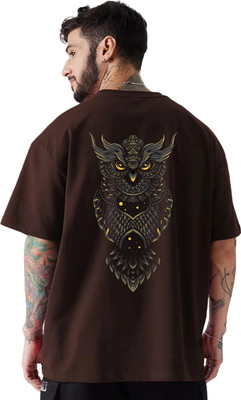 HADAR Graphic Print Men Round Neck Brown T-Shirt