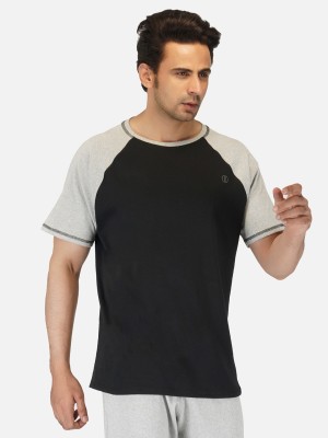 IMPERATIVE by NEU LOOK Colorblock Men Round Neck Grey T-Shirt