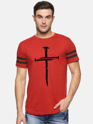 Trends Tower Printed Men Round Neck Red T-Shirt