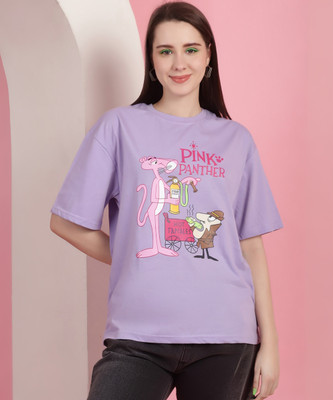 GLOBAL NOMAD Printed Women Round Neck Purple T-Shirt