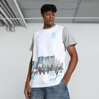 PUMA Printed, Typography Men Round Neck White T-Shirt