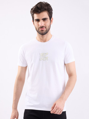 Spykar Solid Men Round Neck White T-Shirt