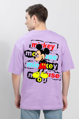clickwell Printed, Typography Men Round Neck Purple T-Shirt