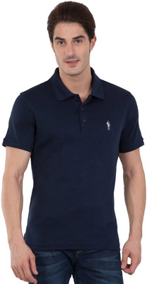 JOCKEY Solid Men Polo Neck Dark Blue T-Shirt