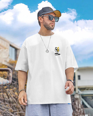 TEEMEX Printed Men Round Neck White T-Shirt