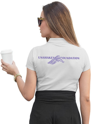Fighterhero Printed Women Polo Neck White T-Shirt