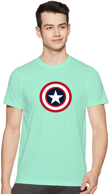 FINETTOUCH Printed Men Round Neck Light Green T-Shirt