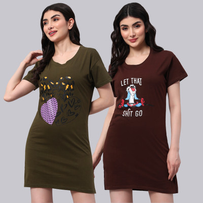 ZEPPI Printed Women Round Neck Multicolor T-Shirt