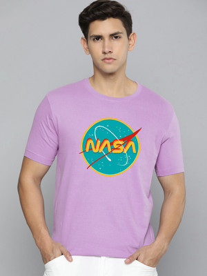 JP Creation Printed Men Round Neck Purple T-Shirt