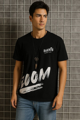 Farlucci Tribal Print Men Round Neck Black T-Shirt