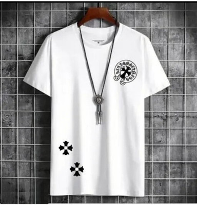 stylesmyth Printed Men Round Neck White T-Shirt