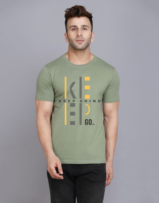 Cryptic Printed Men Round Neck Light Green T-Shirt