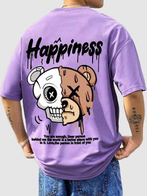 Fabfashion Printed Men Round Neck Purple T-Shirt