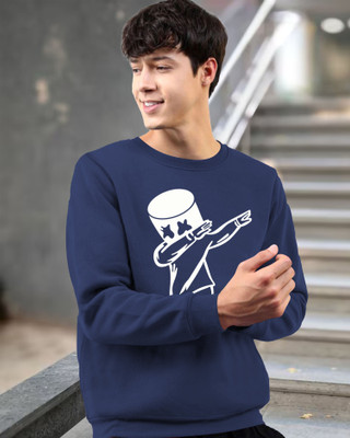 TEESHACK Printed Men Round Neck Dark Blue T-Shirt