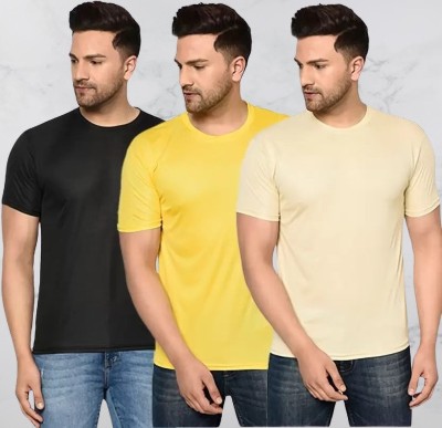 SM SHAYAM CREATION Solid Men Round Neck Multicolor T-Shirt