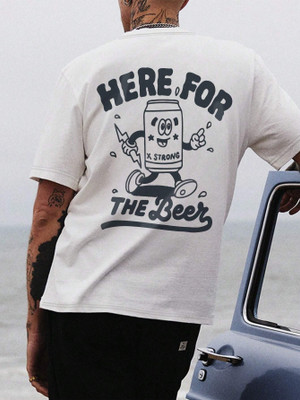 Relva Printed Men Round Neck White T-Shirt