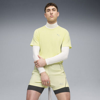 PUMA Solid Men Crew Neck Yellow T-Shirt