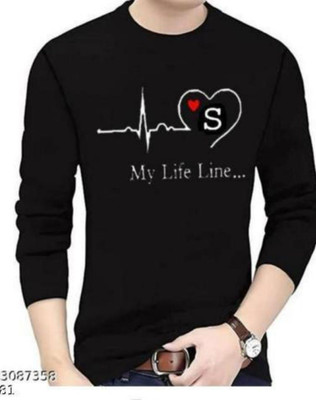 ALIVE Printed Men Round Neck Black T-Shirt