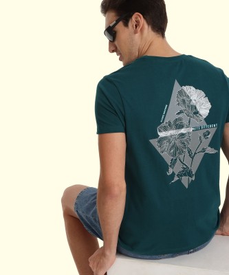 FLYING MACHINE Printed Men Round Neck Green T-Shirt