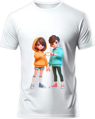 Yugavarshan Graphic Print Men Round Neck Yellow, Blue T-Shirt