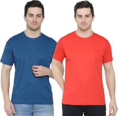 KEOTI Solid Men Round Neck Red T-Shirt