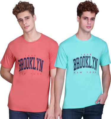 Zeffit Printed Men Round Neck Dark Green, Multicolor T-Shirt