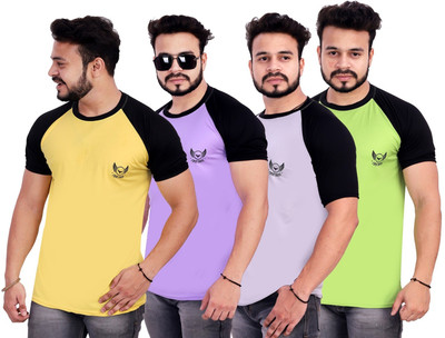 SYM Solid Men Round Neck Multicolor T-Shirt