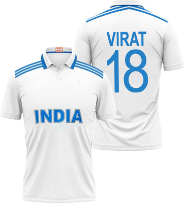 YUTU Printed Men Polo Neck White T-Shirt