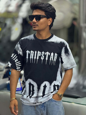 THEPYSTORE Printed Men Round Neck Yellow T-Shirt