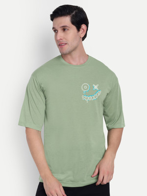 SCOTT FINCHER Graphic Print Men Round Neck Light Green T-Shirt