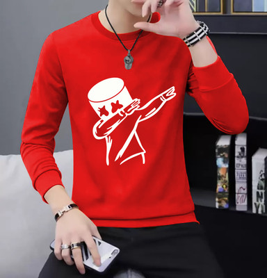 LGR FASHION Printed Women Round Neck Red T-Shirt