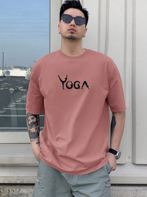 parthcreation Printed Men Round Neck Pink T-Shirt