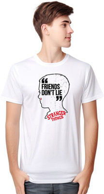 RON BRANDO Printed Men Round Neck White T-Shirt